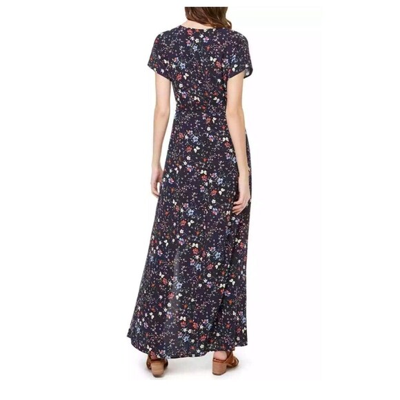 Sanctuary Maxi Dress Women’s Large Navy Blue Floral Butterfly Print A Line NEW - Picture 4 of 12